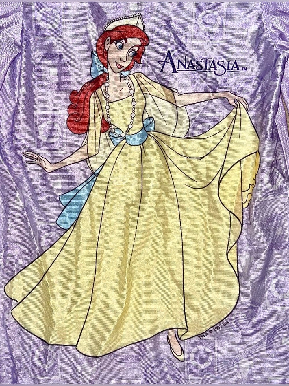 Vintage 1997 Anastasia Lavender Shimmer Nightgown Girls S Ruffle Hem Disney Fox - Picture 8 of 8